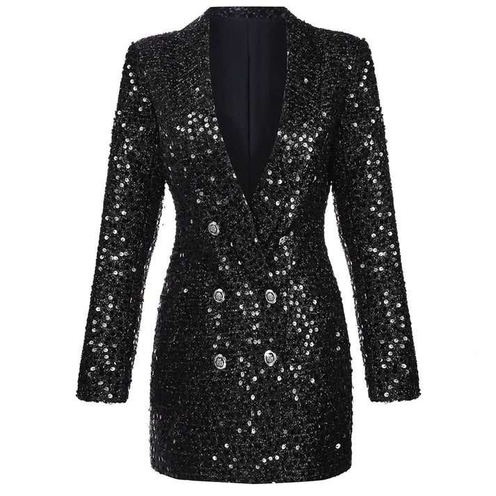 Kvinnes Blazerkjole med Glitterdetaljer 1