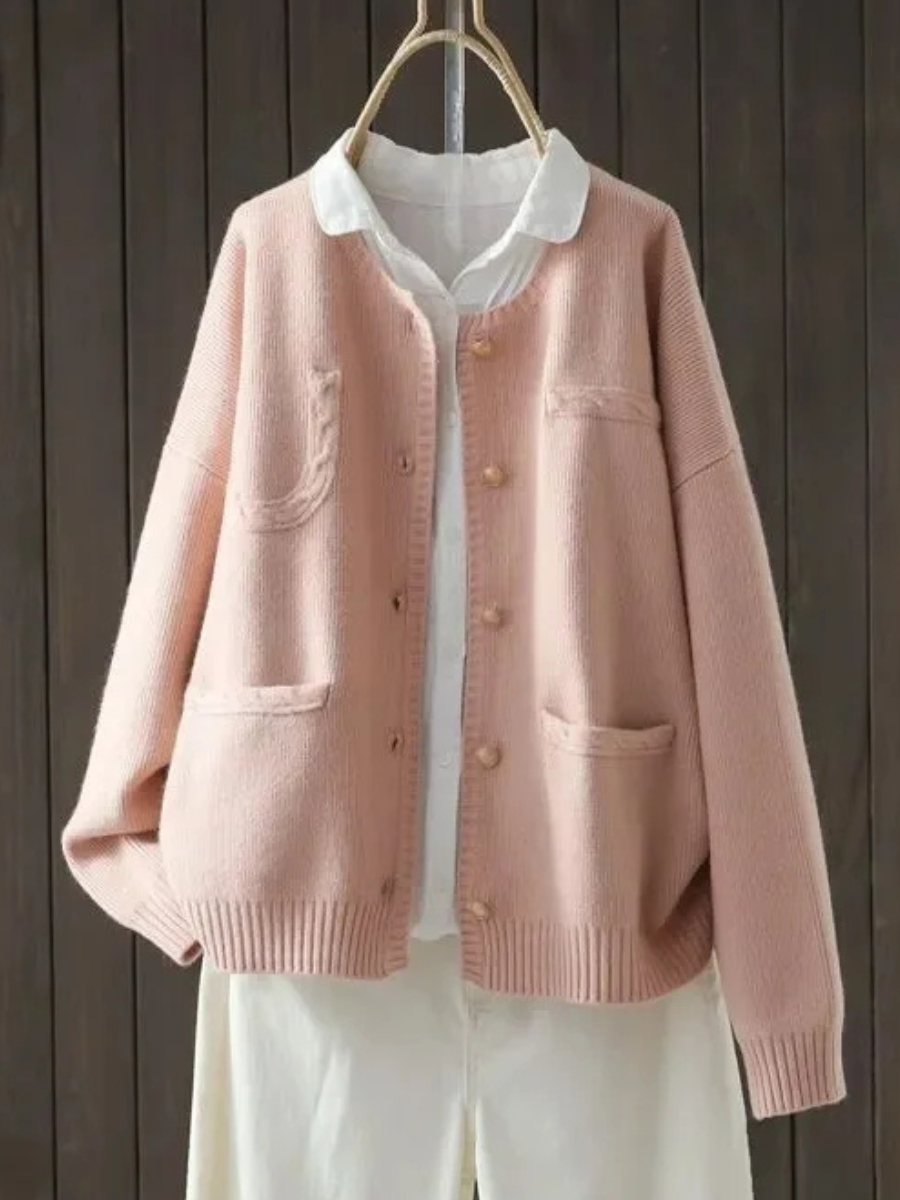 Kvinnes Cardigan Løs Passform 2