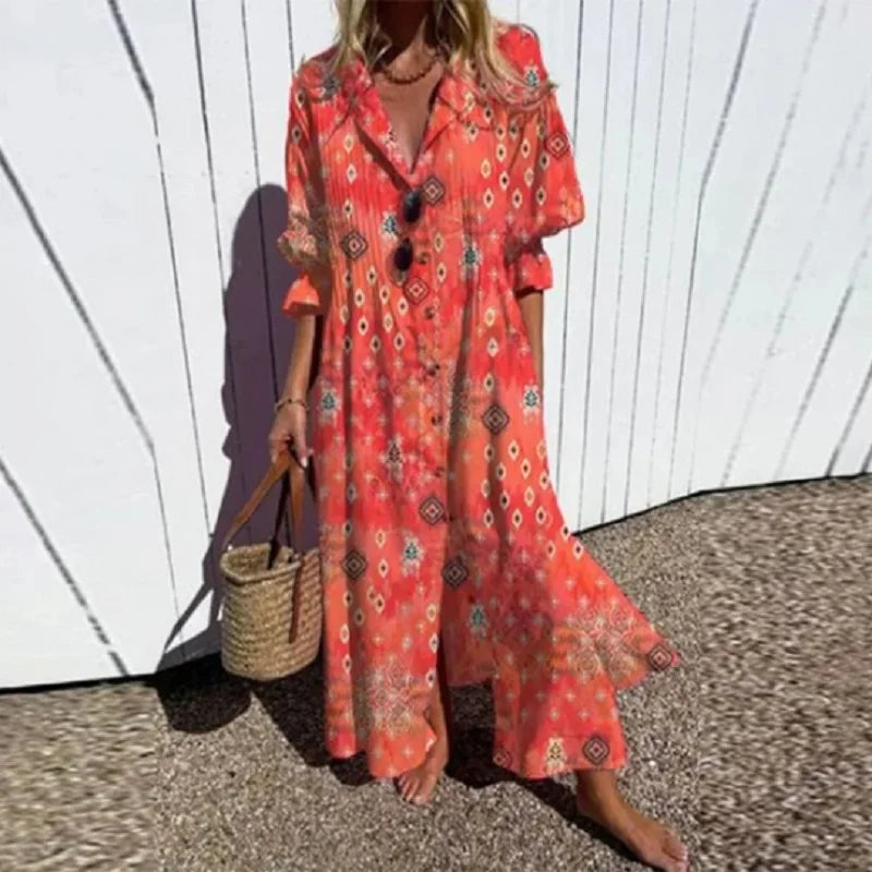 Kvinnes Maxi Kjole Boho-Chic 3