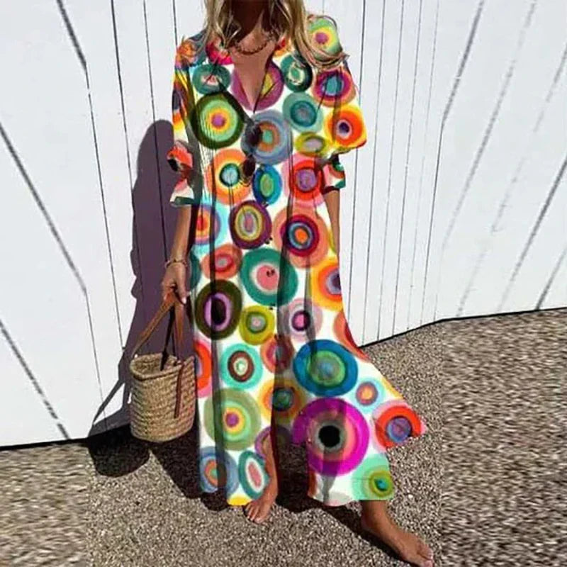 Kvinnes Maxi Kjole Boho-Chic 5