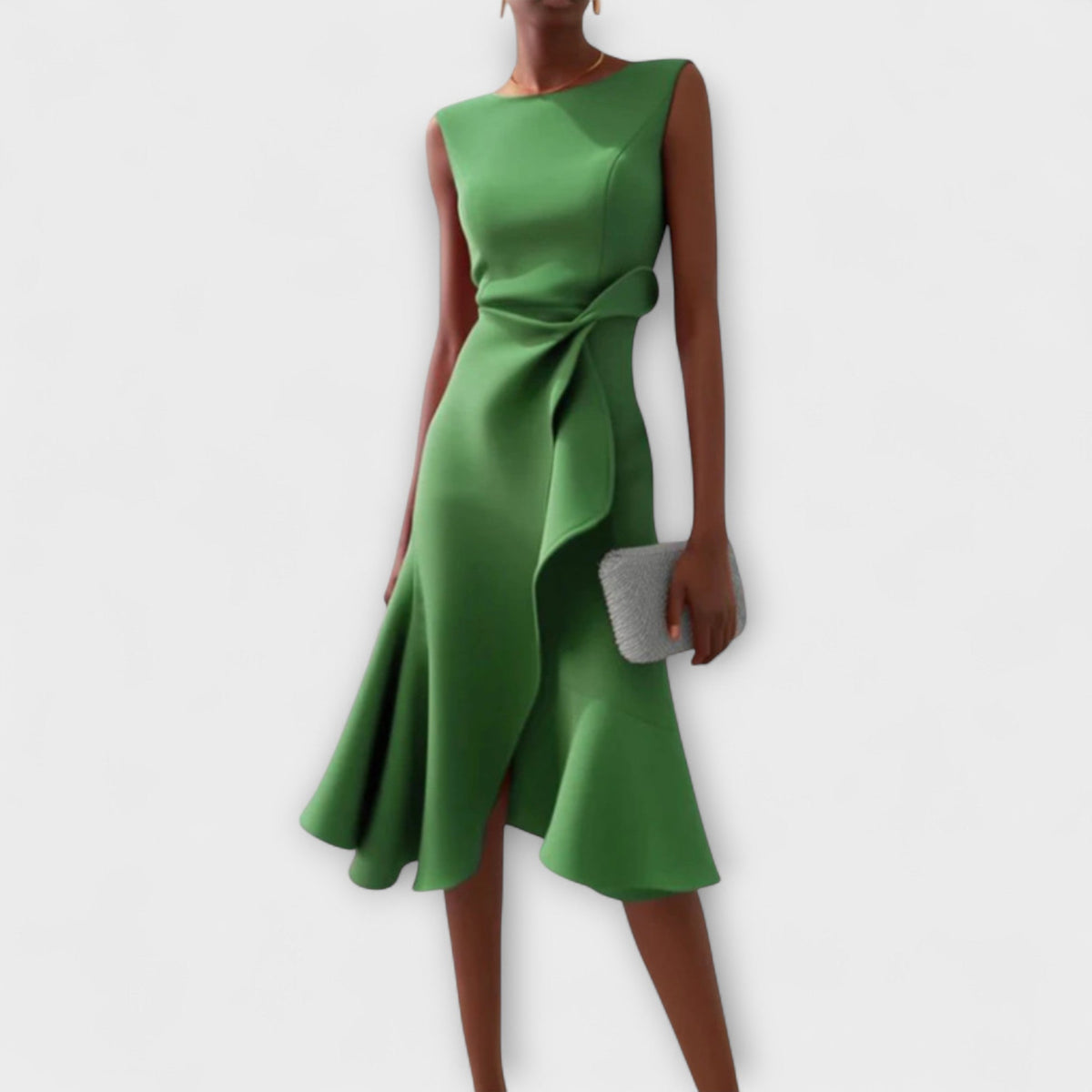 Kvinnes Midikjole Drapert Asymmetrisk 5