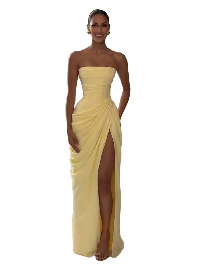 Kvinnes Off-Shoulder Plissert Kjole 0