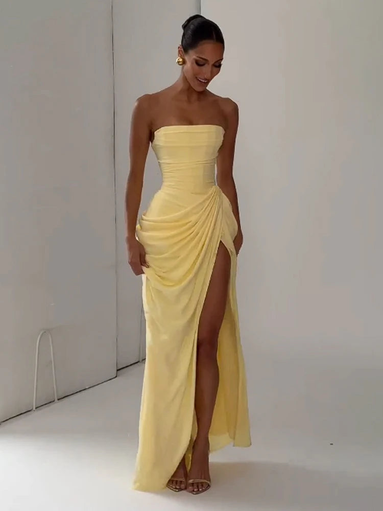 Kvinnes Off-Shoulder Plissert Kjole 3