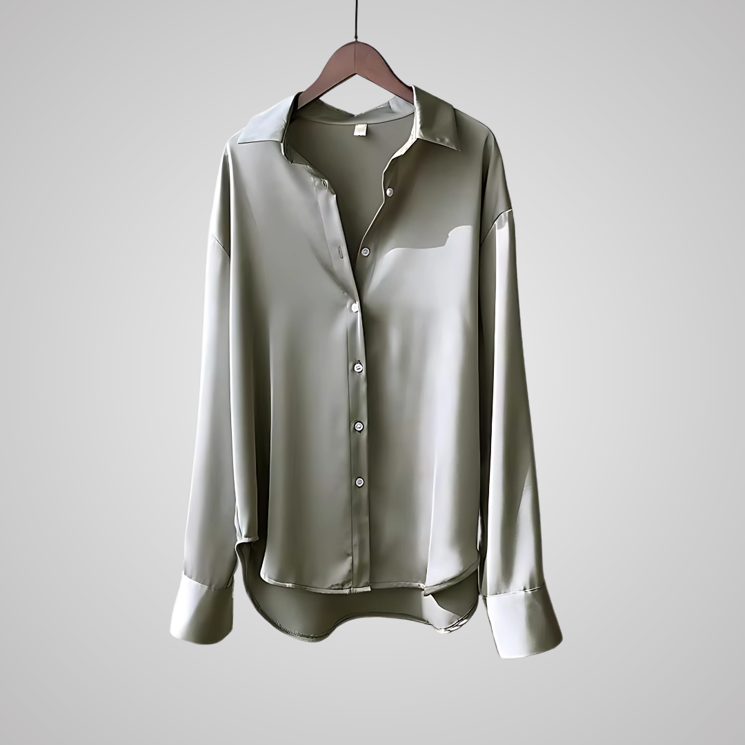 Kvinnes Satin Bluse Elegant Silkeaktig Materiale 7