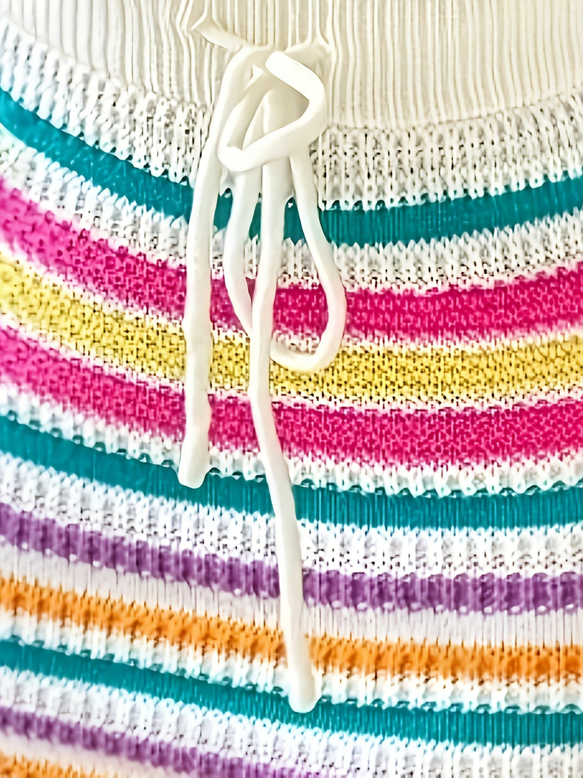 Kvinnes Todelt Sett Heklet Crop Top og Miniskjørt 4