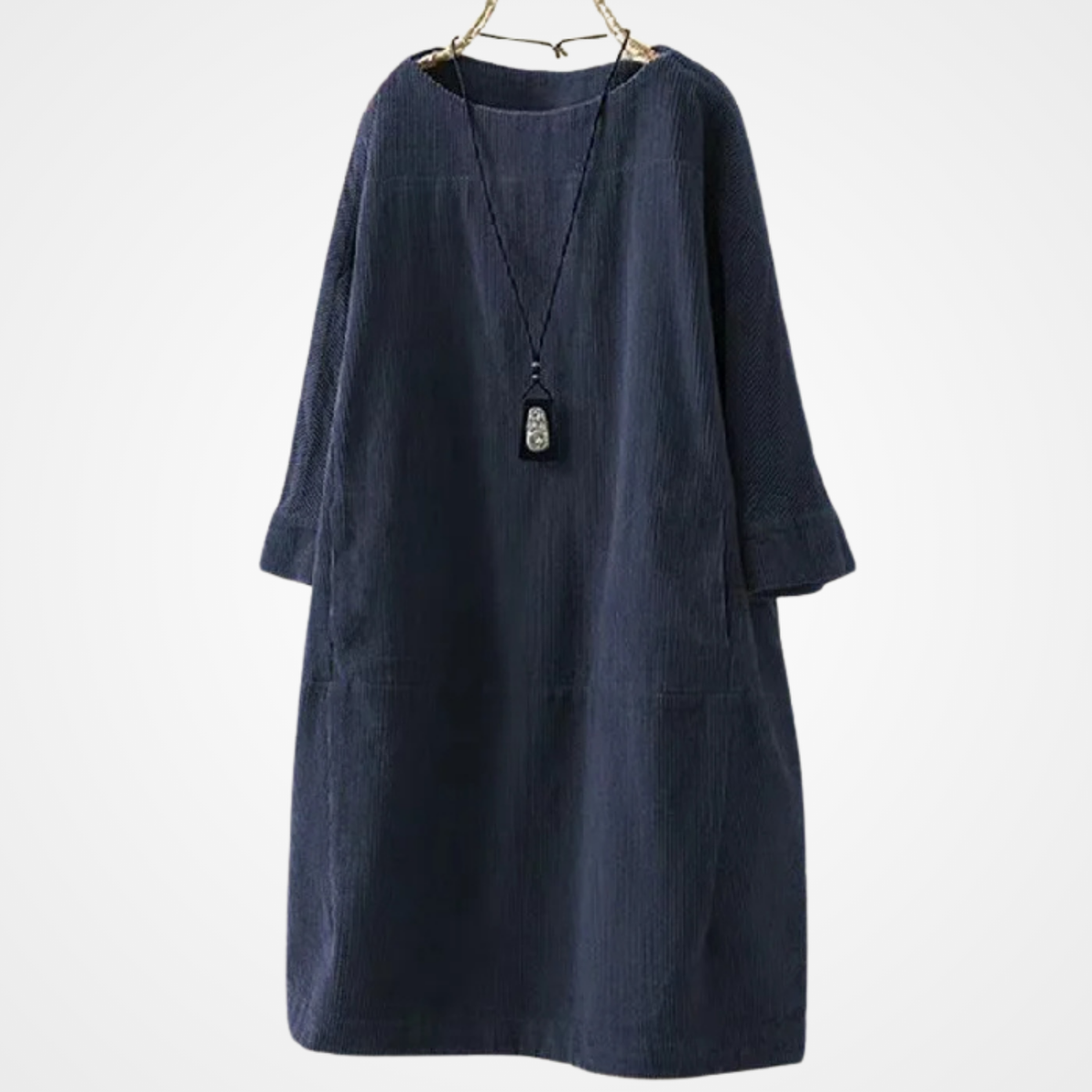 Kvinnes Vintage Kjole Med Rund Hals 1