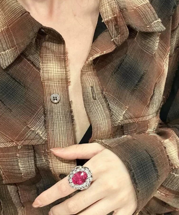 Kvinnesmykke Ring med Glitrende Zircon Detaljer 1