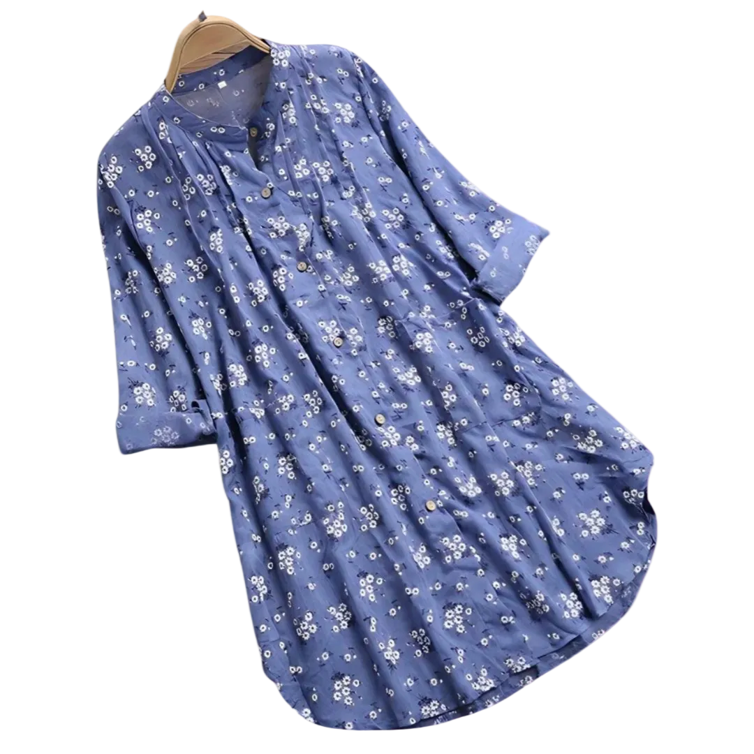 Kvinnesommerbluse Blomstermønster Uformell Stil 2