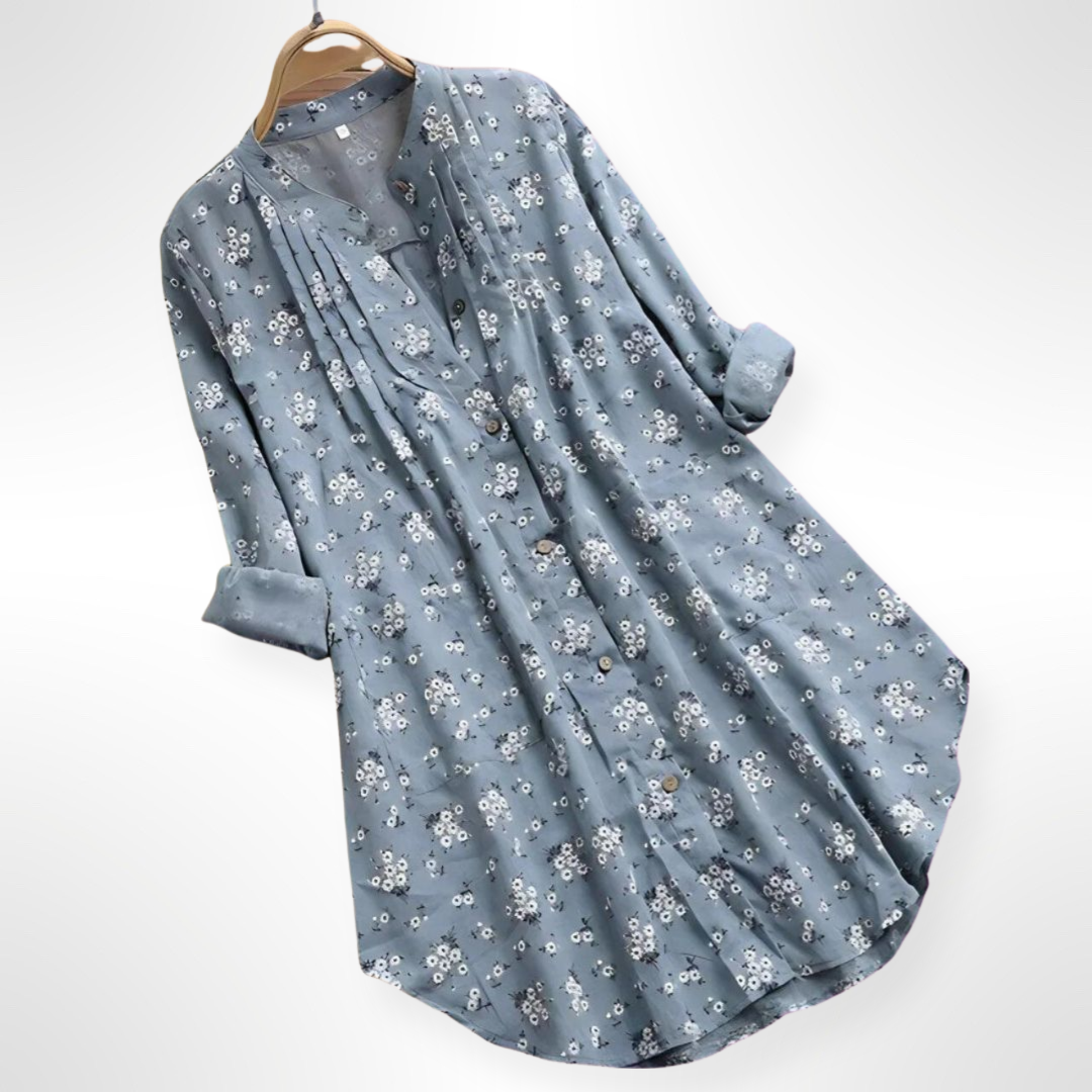 Kvinnesommerbluse Blomstermønster Uformell Stil 3