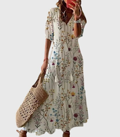 Kvinnesommerkjole Boho Vintage Stil 6