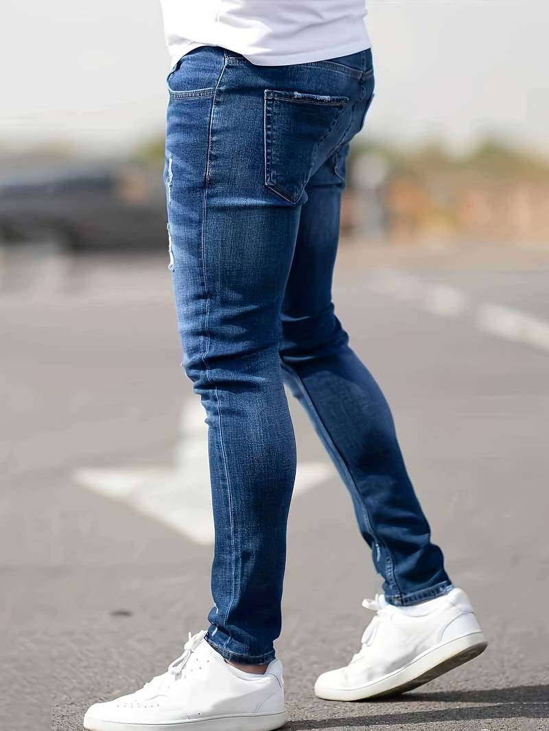 Menns Revne Jeans Trendy Design Høykvalitets Denim-4
