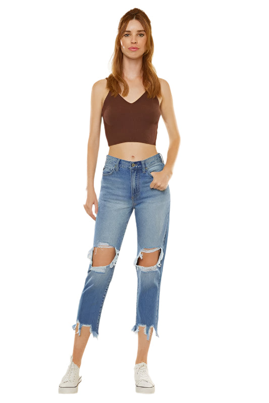 Mamma Fit Denim Jeans Høy Midje 0