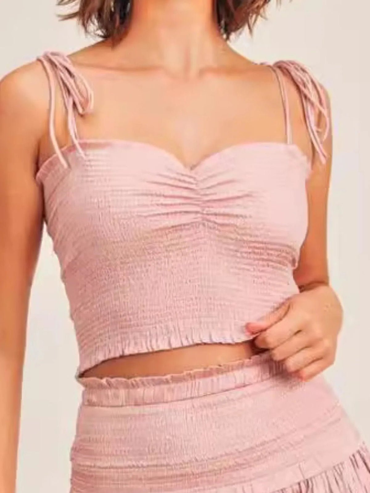 Matchende Sett Dame Cami og Skjørt med Hjerteformet Utringning Polyester Blend 4