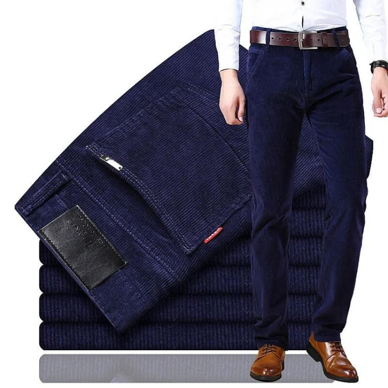 Herre Corduroy Jeans Klassisk Stil 100% Bomull-4