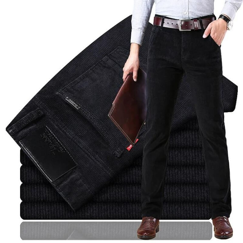 Herre Corduroy Jeans Klassisk Stil 100% Bomull-5