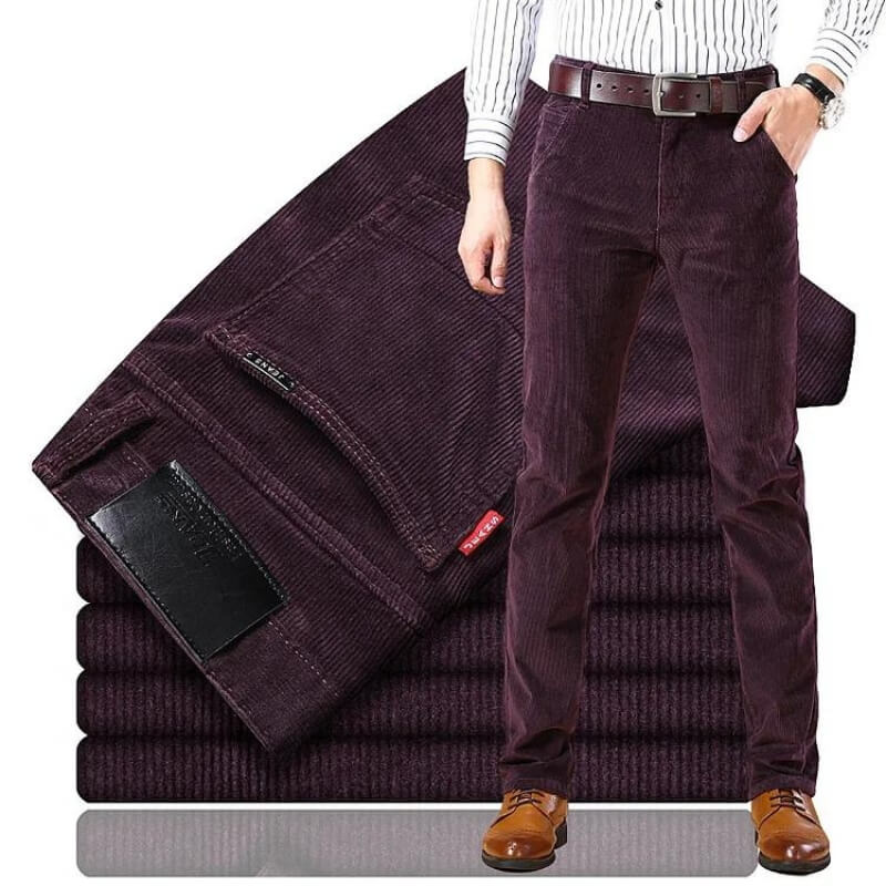 Herre Corduroy Jeans Klassisk Stil 100% Bomull-6