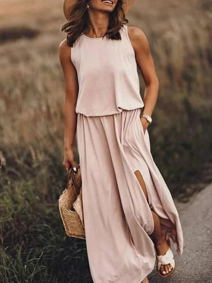 Maxi Kjole Dame Avslappet Stil 4