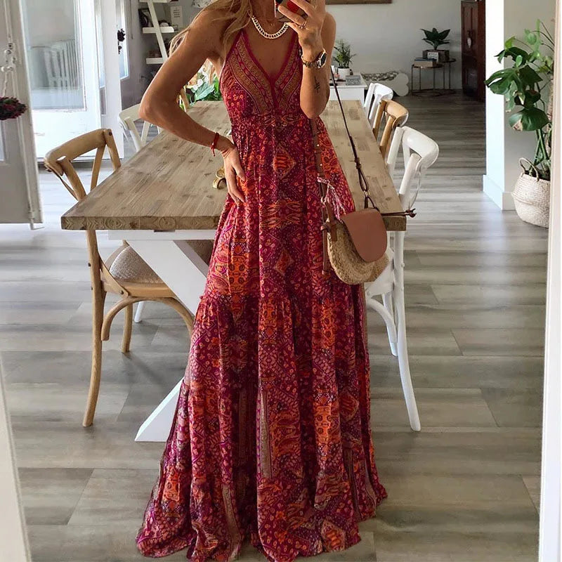 Maxi Kjole Dame Boho Stil 3