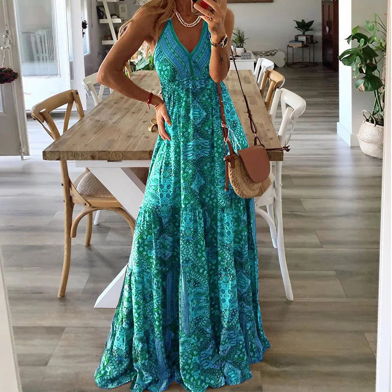 Maxi Kjole Dame Boho Stil 4