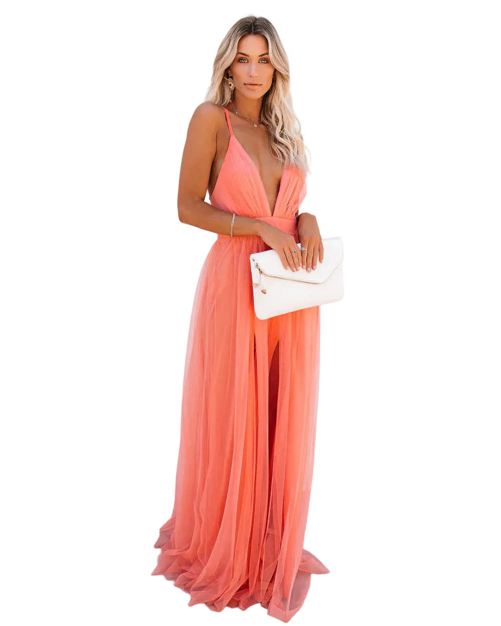 Maxi Kjole Dame Flytende Design 0