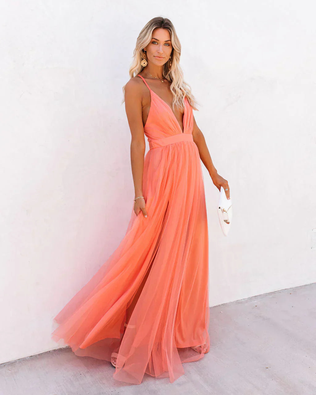 Maxi Kjole Dame Flytende Design 1