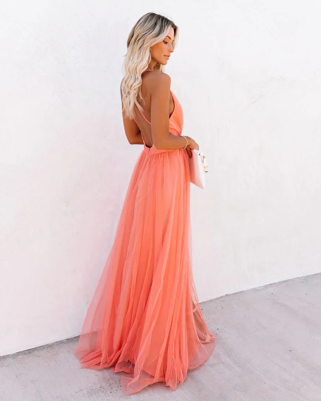 Maxi Kjole Dame Flytende Design 3