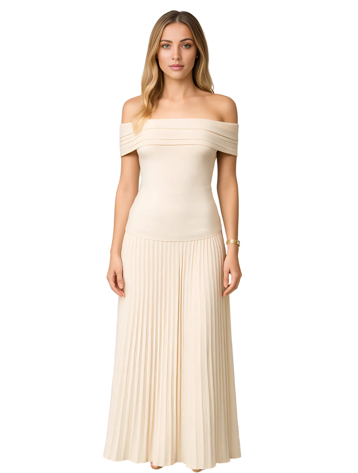 Maxikjole Dame Plissert Design til Bryllup og Spesielle Anledninger 0