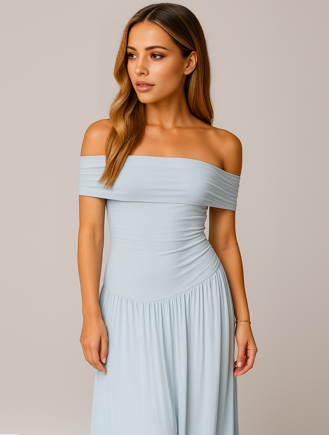 Maxikjole Dame Plissert Design til Bryllup og Spesielle Anledninger 5