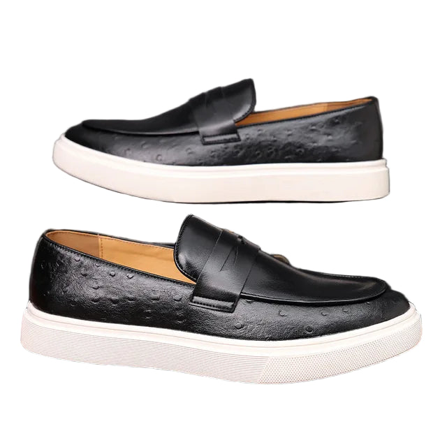 Herre Loafers Retro Britisk Design Slangeskinn 1