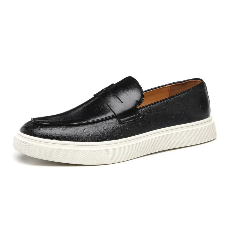 Herre Loafers Retro Britisk Design Slangeskinn 3