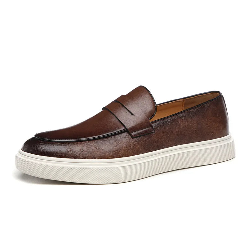 Herre Loafers Retro Britisk Design Slangeskinn 6