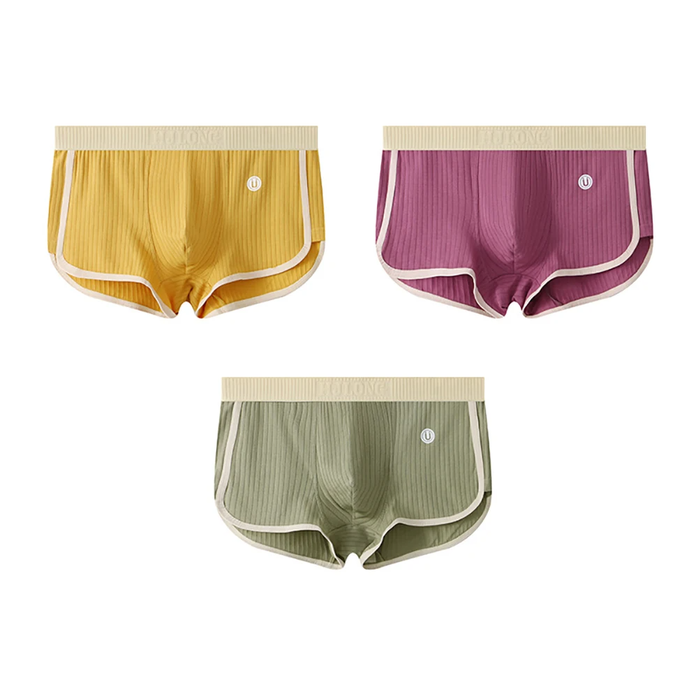 Men's Boxer Briefs Set with Ribbed Contrast Trim 2