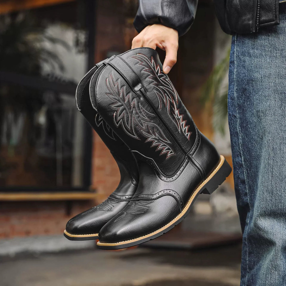 Men's Cowboystøvler Vestlig Stil Med Spiss Tå 0