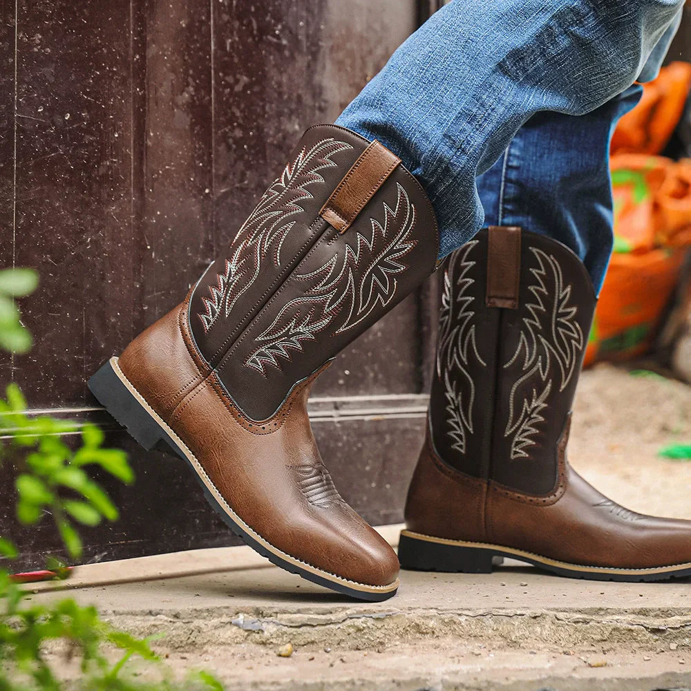 Men's Cowboystøvler Vestlig Stil Med Spiss Tå 4