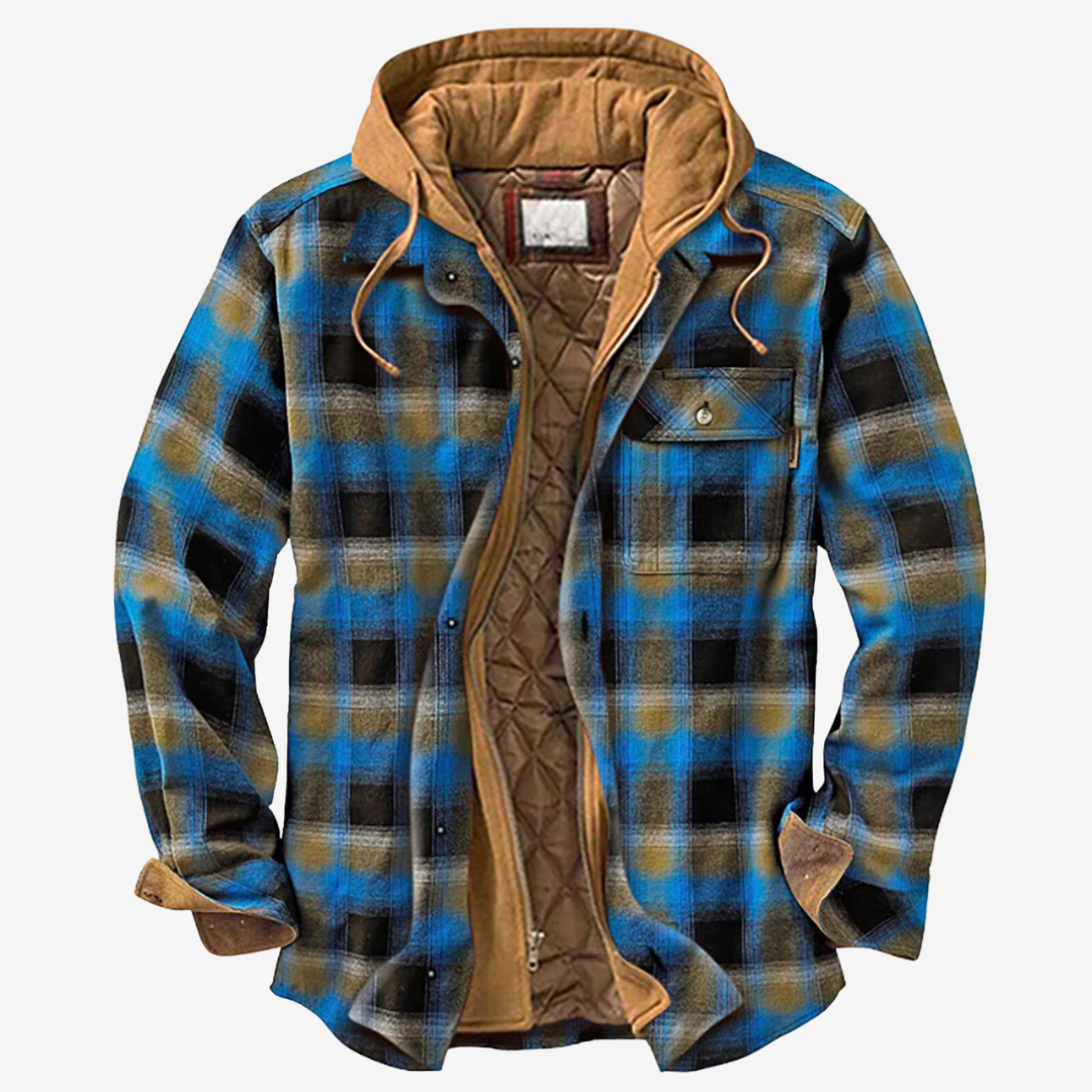 Men's Quilted Jacket with Checked Hood 5
