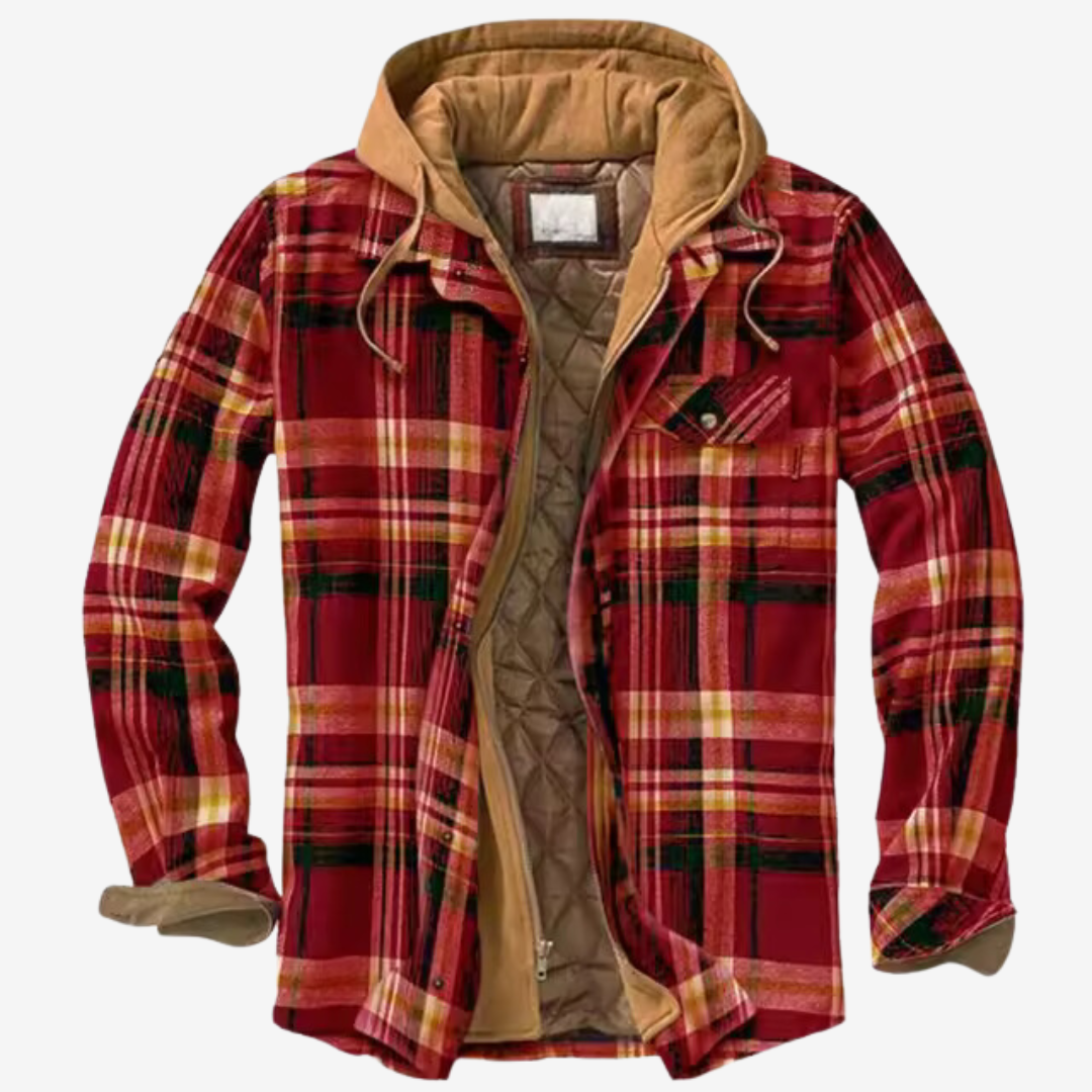 Men's Quilted Jacket with Checked Hood 6