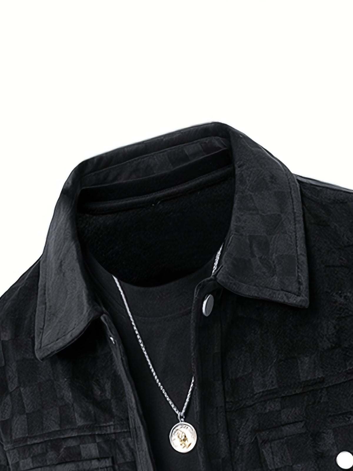 Men's Trucker Jacket with Classic Check Pattern 3