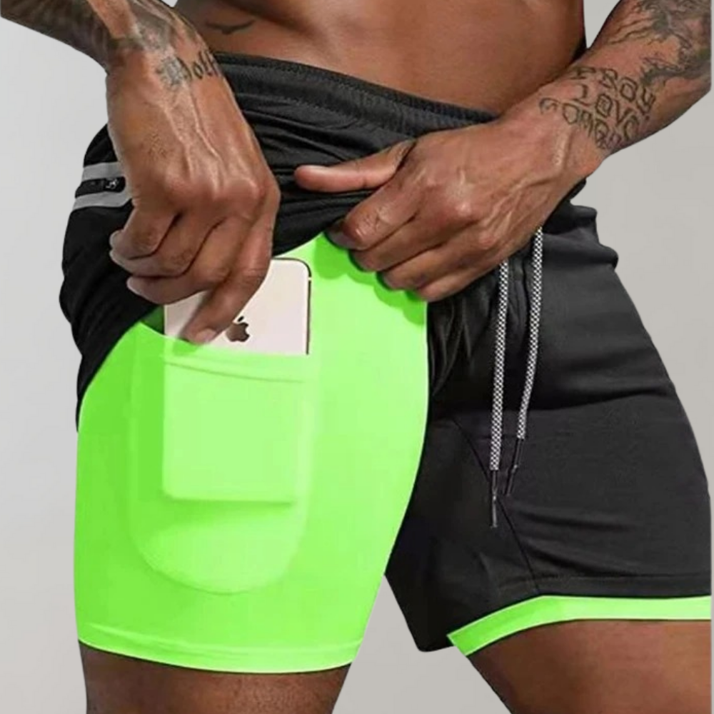 Menns 2-i-1 Fitness-Shorts 1