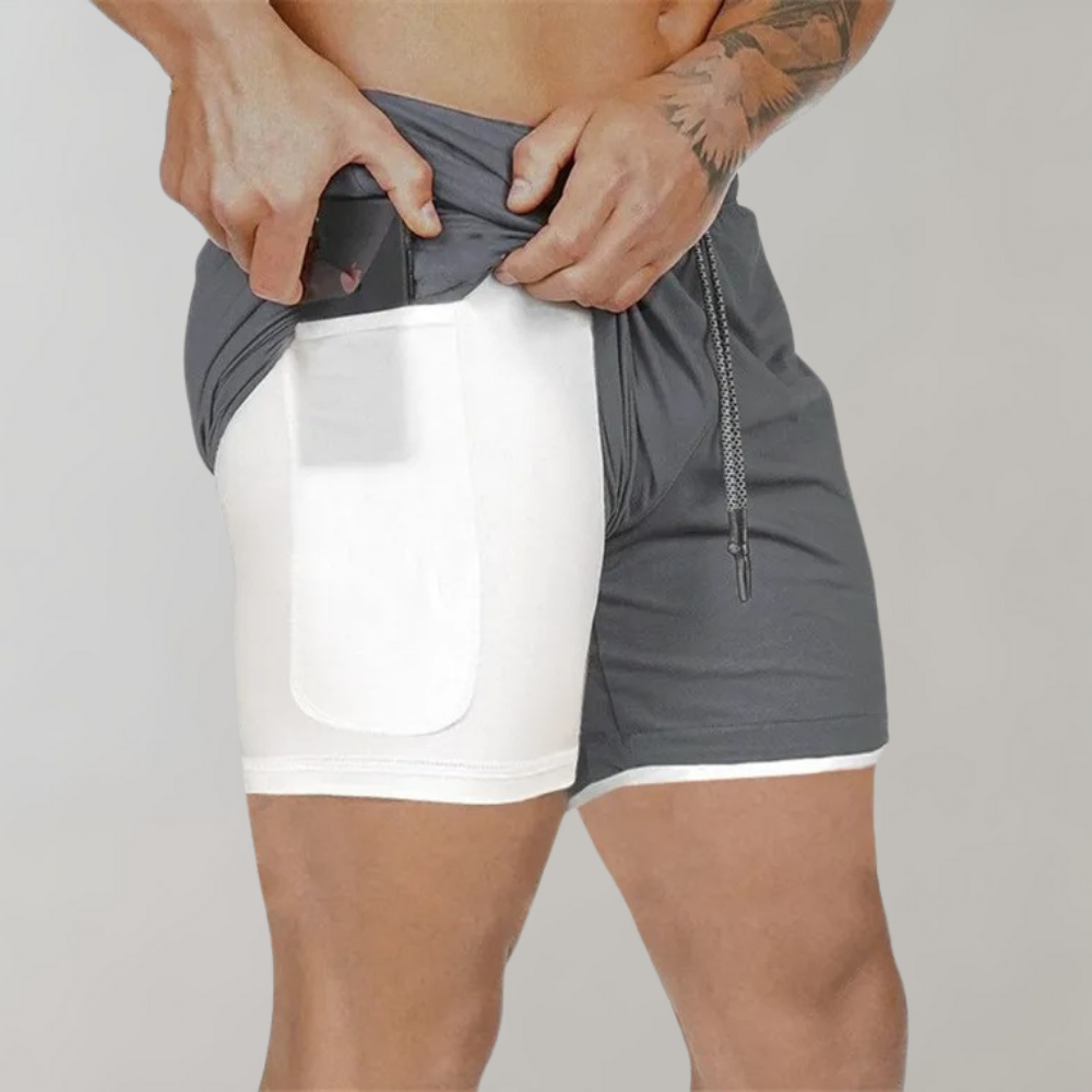 Menns 2-i-1 Fitness-Shorts 3