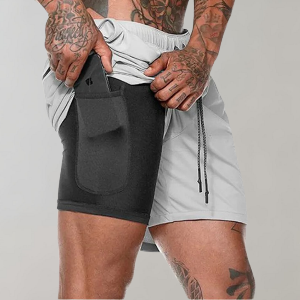 Menns 2-i-1 Fitness-Shorts 5