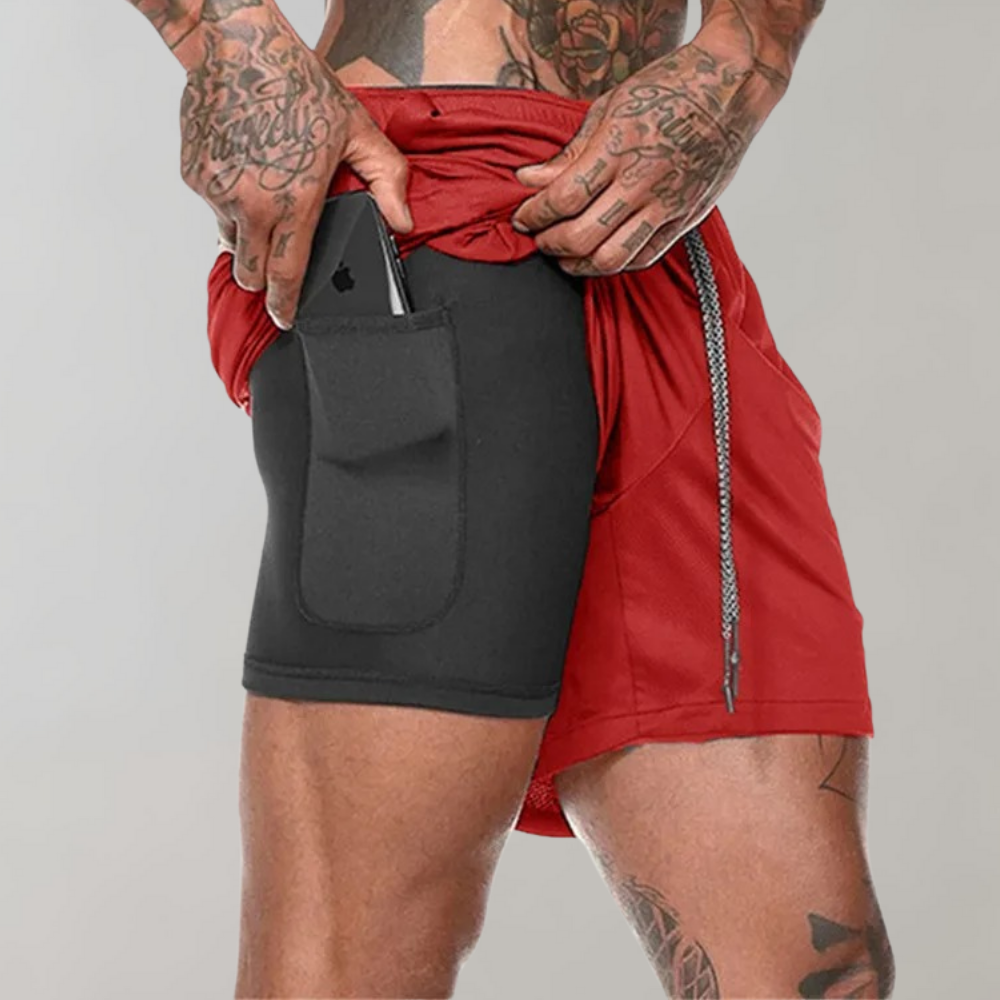 Menns 2-i-1 Fitness-Shorts 7
