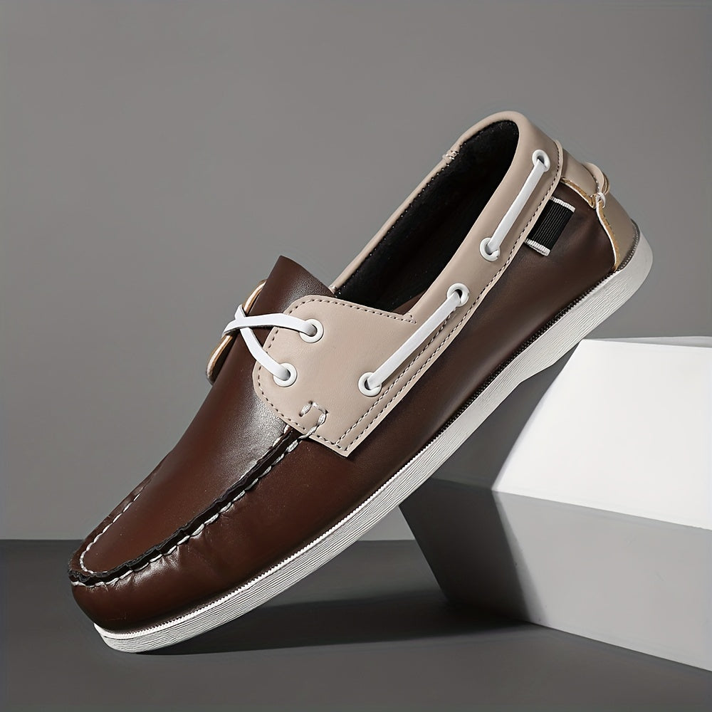 Menns Båtsko Slip-On Fargeblokkert Design Komfortabel og Allsidig 3
