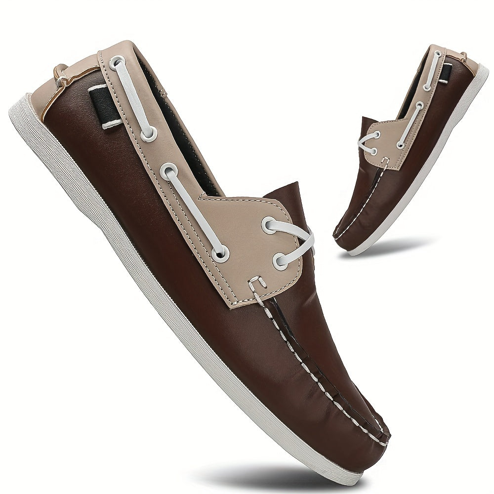 Menns Båtsko Slip-On Fargeblokkert Design Komfortabel og Allsidig 4