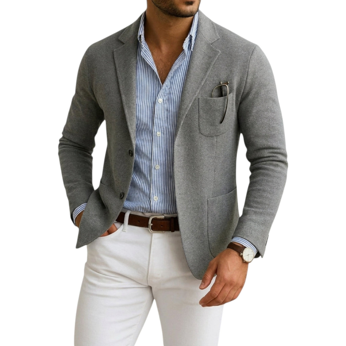 Menns Blazer med Jakkekrage Klassisk Stil 0