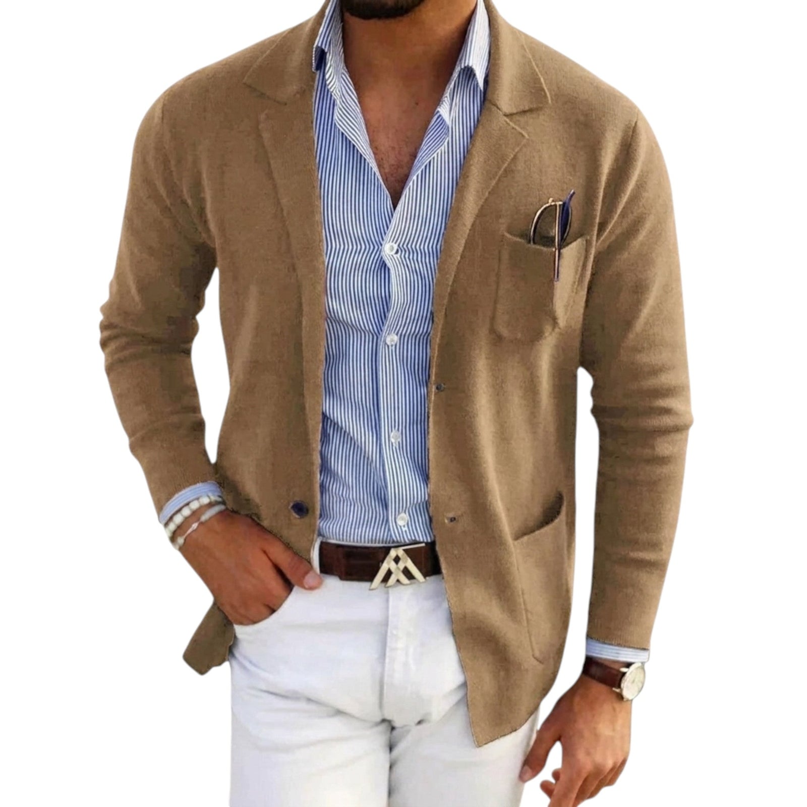 Menns Blazer med Jakkekrage Klassisk Stil 4