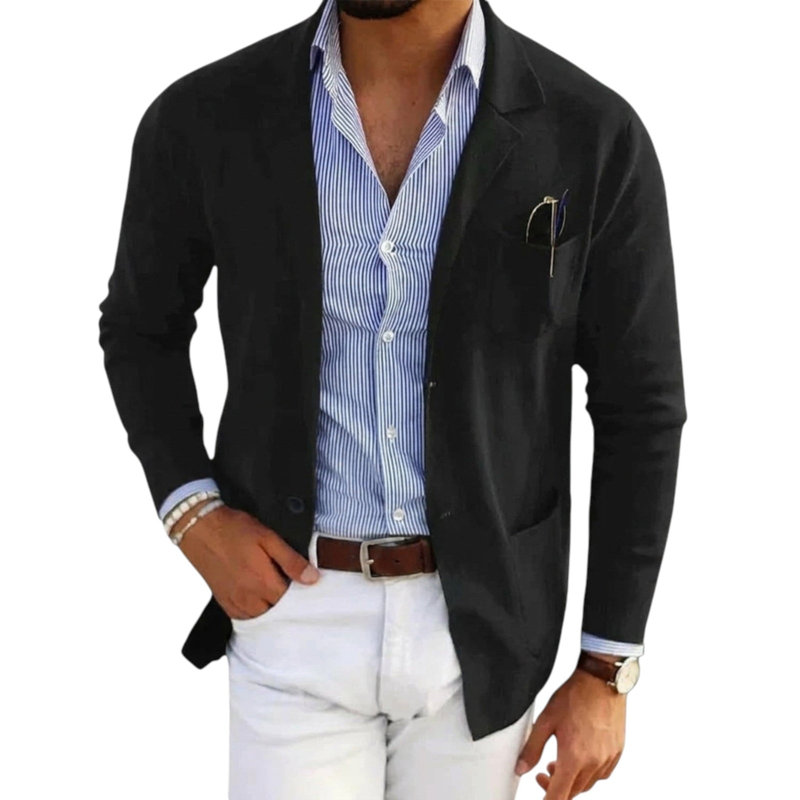 Menns Blazer med Jakkekrage Klassisk Stil 5