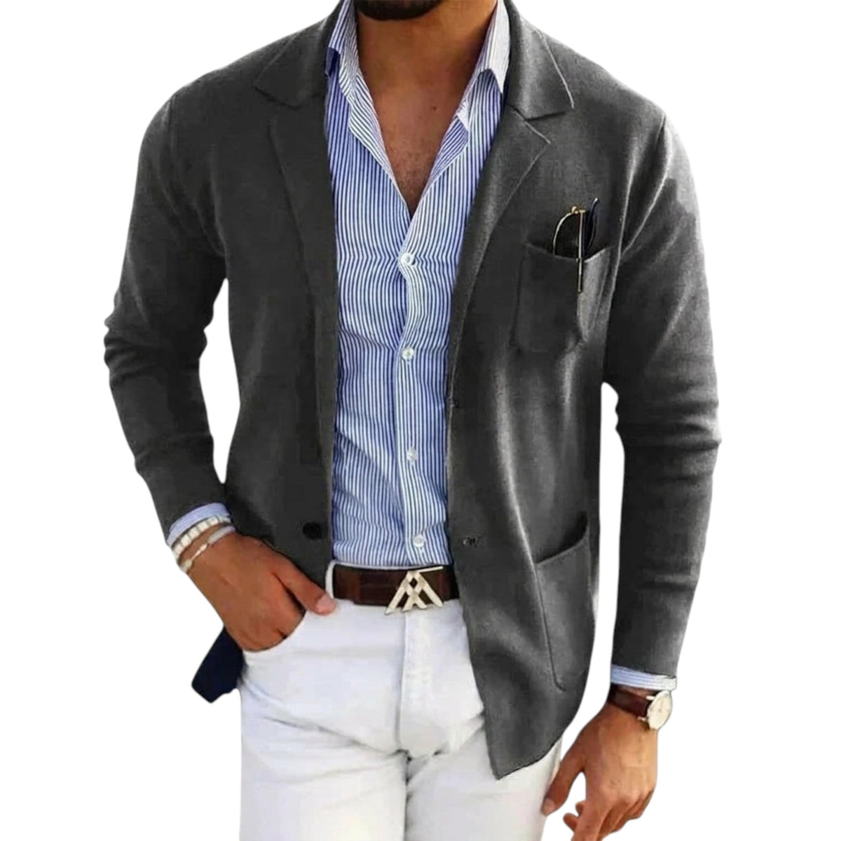 Menns Blazer med Jakkekrage Klassisk Stil 6