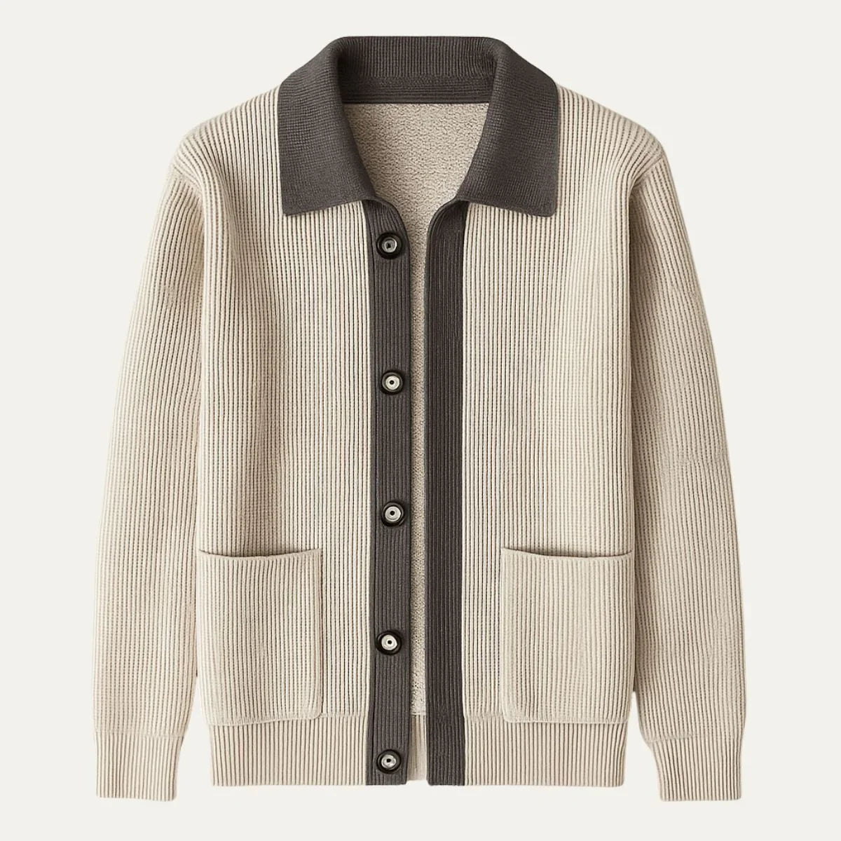 Menns Cardigan med Lommer 3