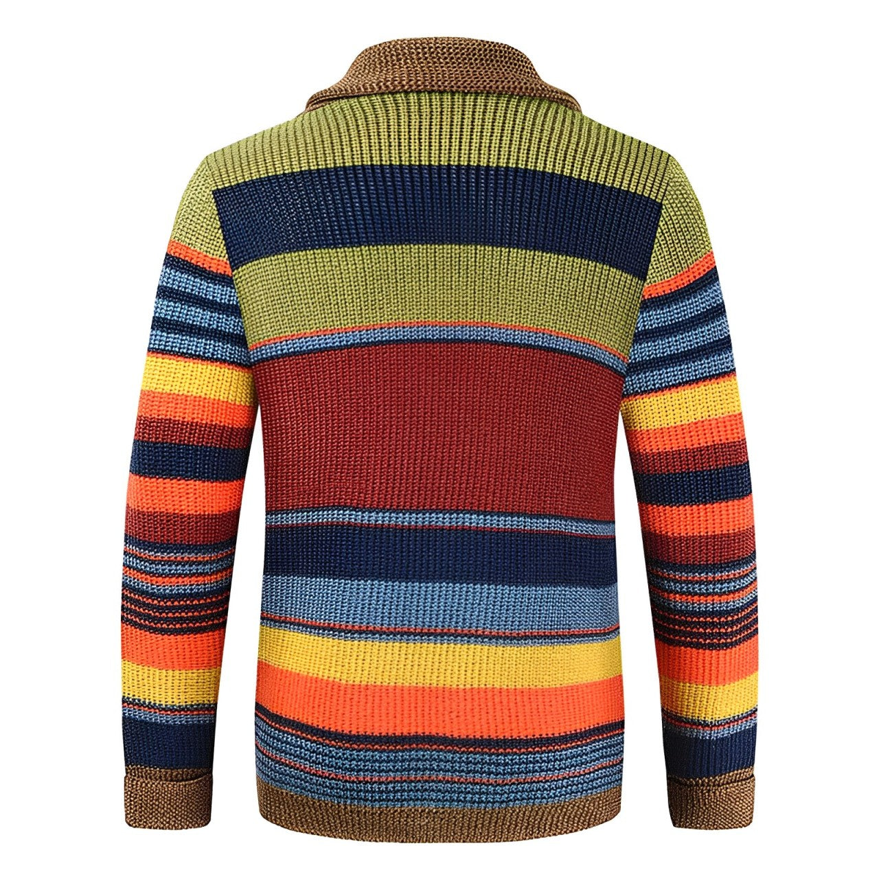 Menns Cardigan med Retro Fargeblokk 2