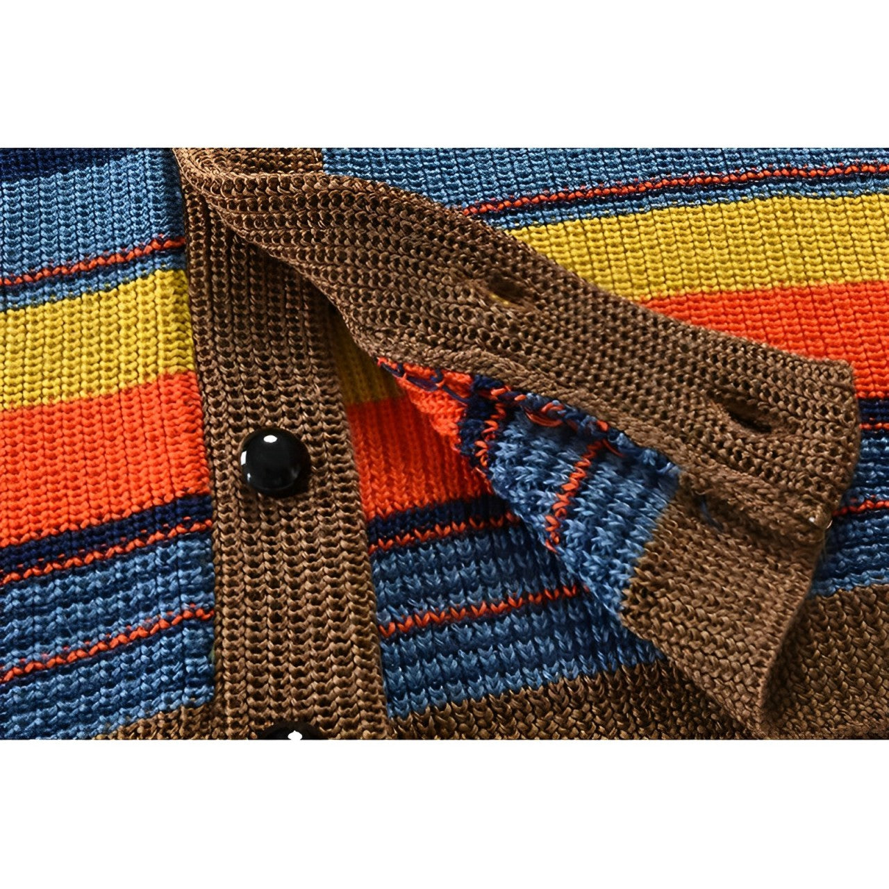 Menns Cardigan med Retro Fargeblokk 4